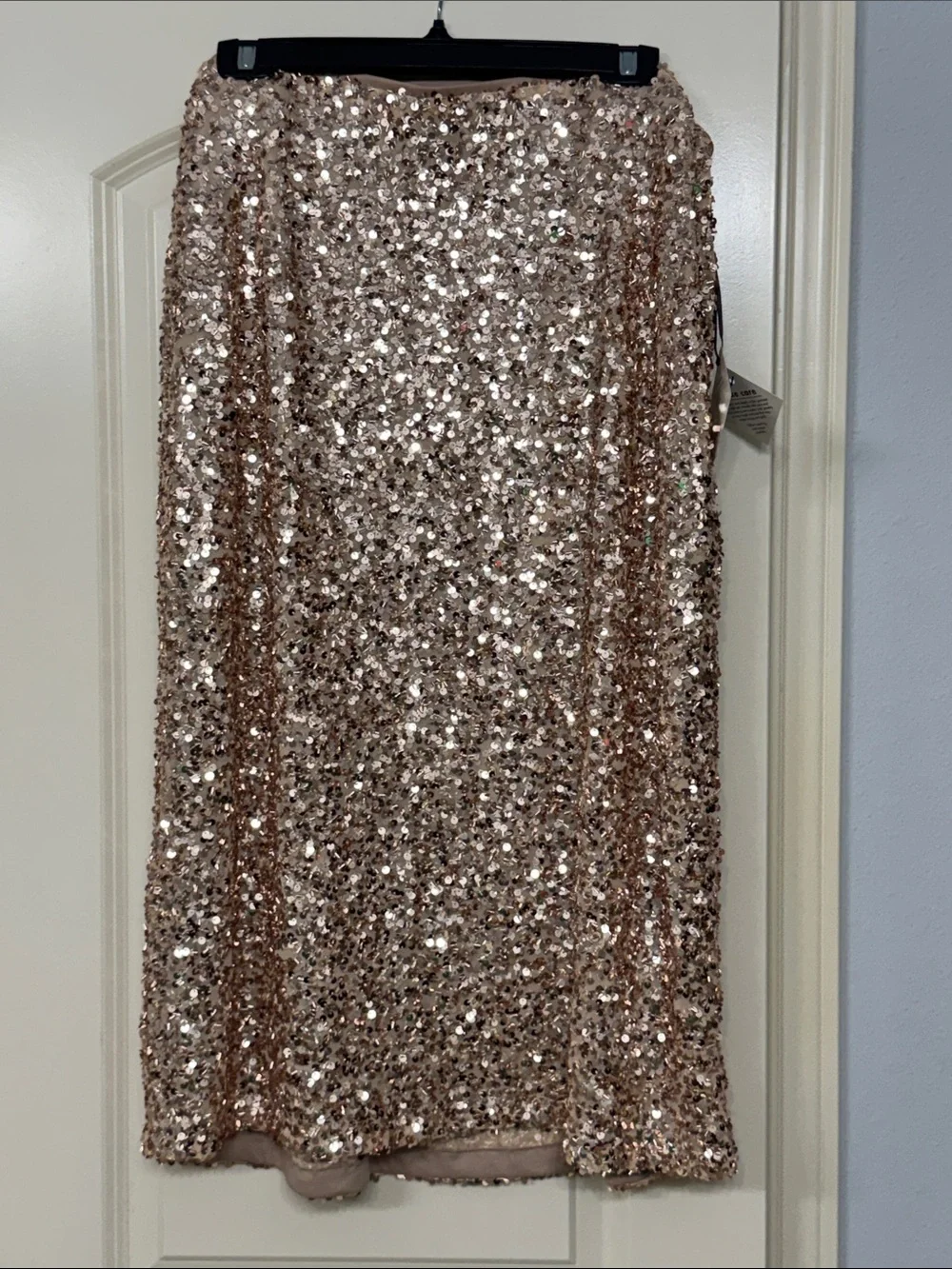 Ava & Viv Rose Gold Sequin Midi Skirt 1X